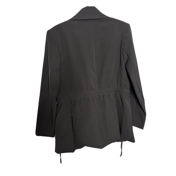 Athleta Endless Blazer Primatwill Jacket Black Size 14 Tie Waist - Picture 9 of 10